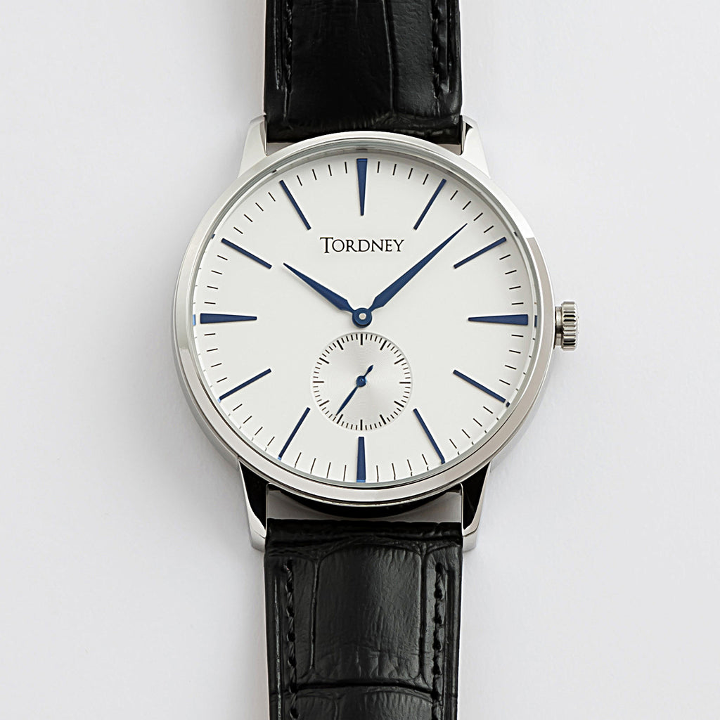 Mono Collection, Navy/Black. Minimalist watches with small seconds subdial,  sapphire crystal and Italian leather strap - Tordney Timepiece – Tordney®